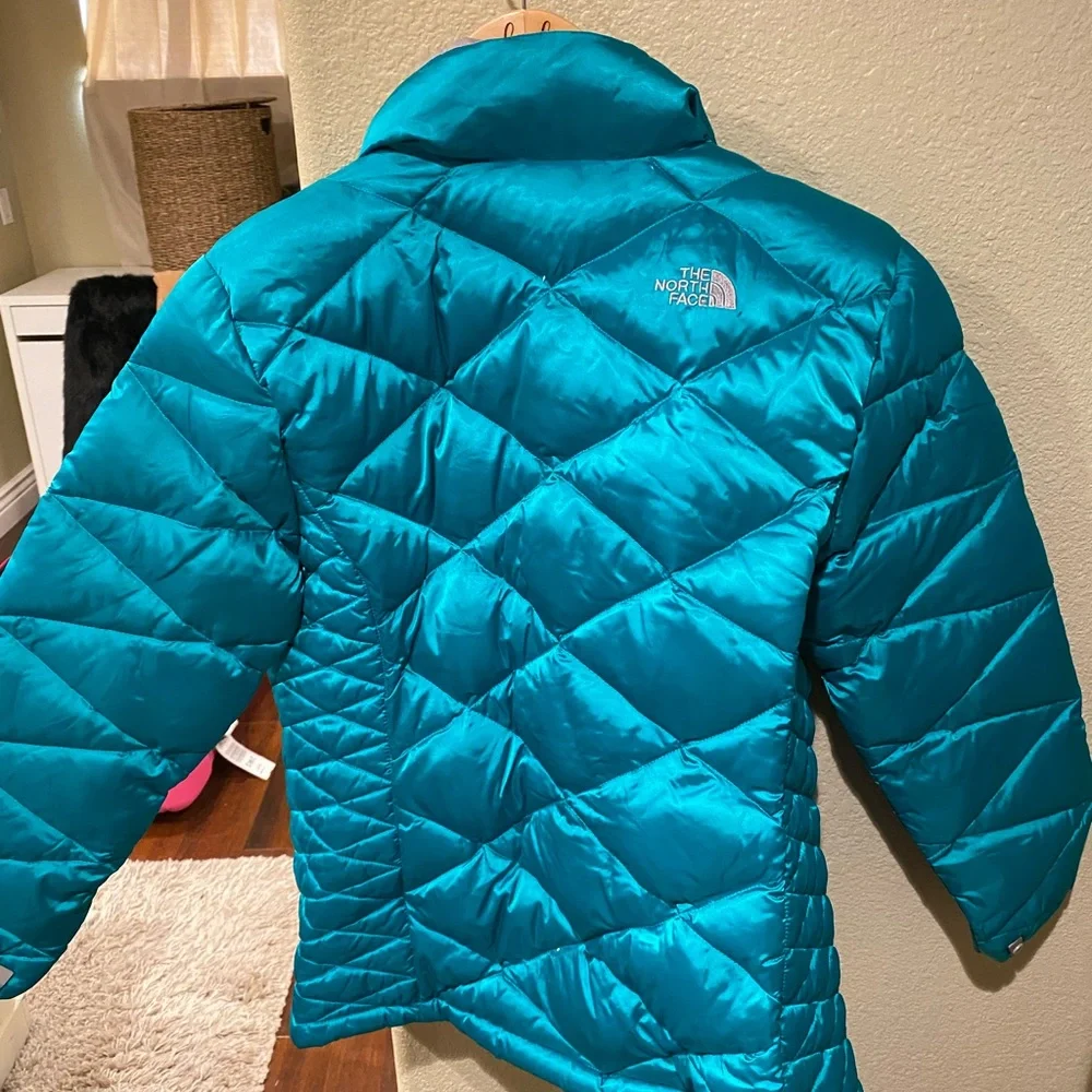 Teal blue The North Face puffer jacket girls size XL #pufferjacket
